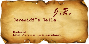 Jeremiás Rella névjegykártya